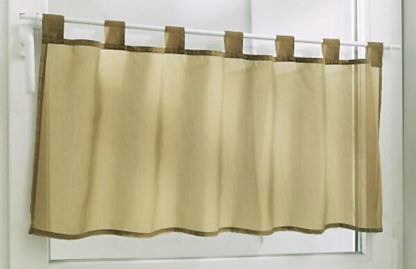 Scheibengardine mit Schlaufen, Farbe Braun, Design Uni, in verschiedenen Größen HxB 30x90 cm