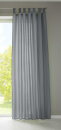 -20400- Grau 245x140 Vorhang Blickdicht Schlaufenschal aus Microsatin, matt, Kr&auml;uselband -20400-