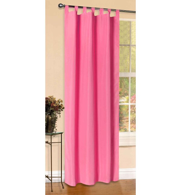 -20400- Pink 175x140 Vorhang Blickdicht Schlaufenschal aus Microsatin, matt, Kr&auml;uselband -20400-