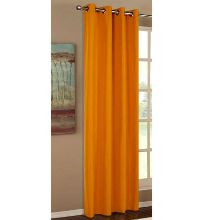 -20405- Orange 245x140 Vorhang Blickdicht Schal mit Ösen aus Microsatin, matt -20405-