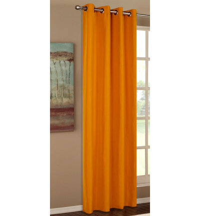 -20405- Orange HxB 175x140 Vorhang Blickdicht Schal mit Ösen aus Microsatin, matt -20405-