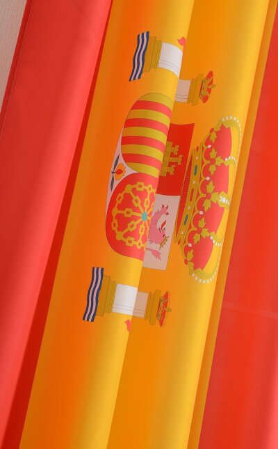 -20360- Spanien 245x140 Gardine Vorhang &Ouml;senschal Flagge Fu&szlig;ball WM 2014 UK GR DE IT ES BRASIL - 20360-