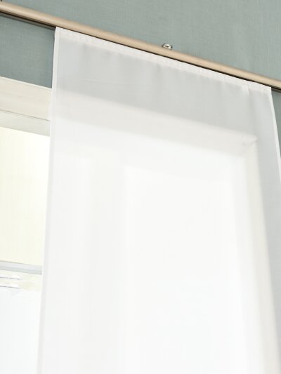 -85620- Weiß 245x60 Schiebegardine Flächenvorhang Wildseide Optik Vorhang 245x60 cm -85620-