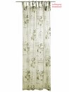 Dekoschal, mit Bindebändern, Farbe Weiss - Taupe, leicht Transparent, Design Manhattan, Maße HxB 225x140 cm