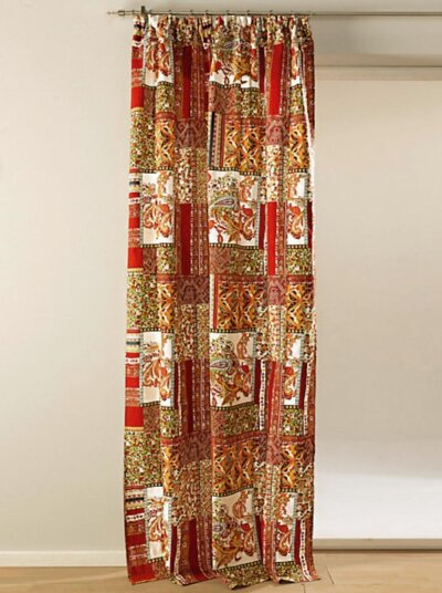 Deko Vorhang, Kräuselband, Farbe Rot, Design Paisley - Mediterran, Bl, 9,90  €