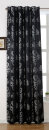-20455-  Schwarz Silber-245x140 Vorhang Jacquard Gardine Schlaufenband Barock Lurex