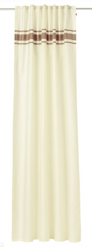 Deko Vorhang, Esprit Home, Kr&auml;uselband, Farbe Natur, Streifen Braun, Blickdicht, Waschbar, Ma&szlig;e HxB 245x140