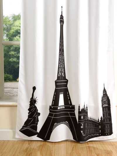 -20490-  Eiffelturm-245x140 Vorhang Blickdicht verdeckte Schlaufen Digitaldruck