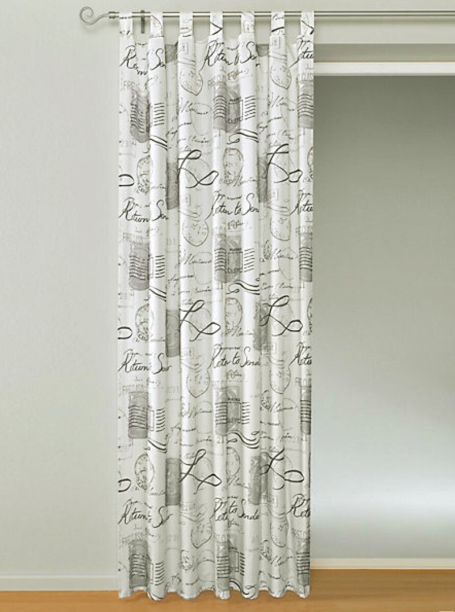Dekoschal, mit Schlaufen, Farbe Weiss Grau, Design Stempelprint, Schr,  14,90 €