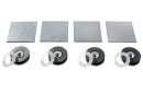 Magnetmontage-Set, 6 Stück, Magnethalterung, Spritzschutzhalterung, Rückwandhalterung, Farbe Silber -57125-