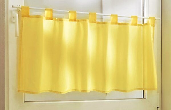 Panneaux, mit Schlaufen, Farbe Gelb, Uni, Leicht Transparent, Waschbar, Maße HxB 60x180 cm