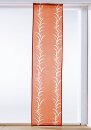 Schiebevorhang, mit Universalgardinenband, Farbe Orange, Design Blätter, Halbtransparent, Waschbar, in verschiedenen Größen erhältlich