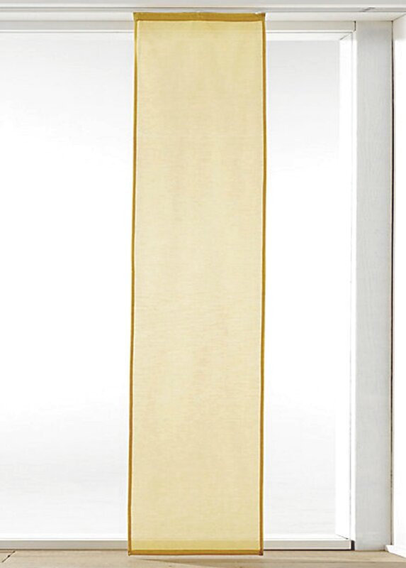 Schiebevorhang, mit Universalgardinenband, Farbe Gelb, Design Uni, Halbtransparent, Waschbar, Maße HxB 225x57 cm