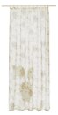 Gardine, mit Kräuselband, Farbe Creme, Sand, Design Floral, Halbtransparent, Waschbar, in verschiedenen Größen erhältlich