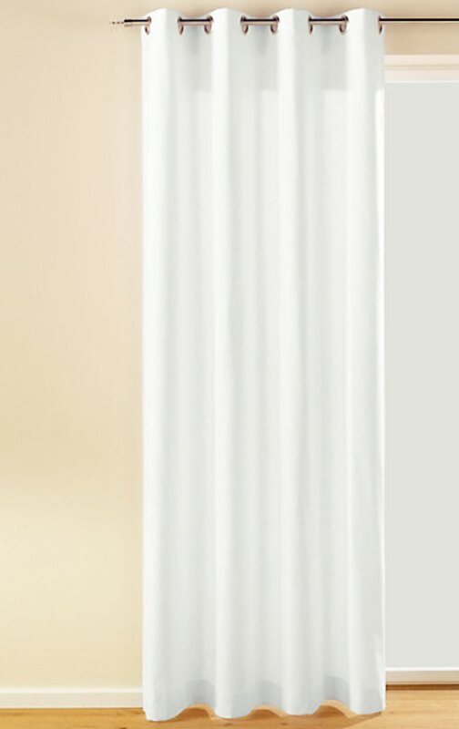 Dekoschal, mit Ösen, Farbe Weiss, Design Uni, Blickdicht, Chintz-Gewebe, Waschbar, in verschiedenen Größen erhältlich
