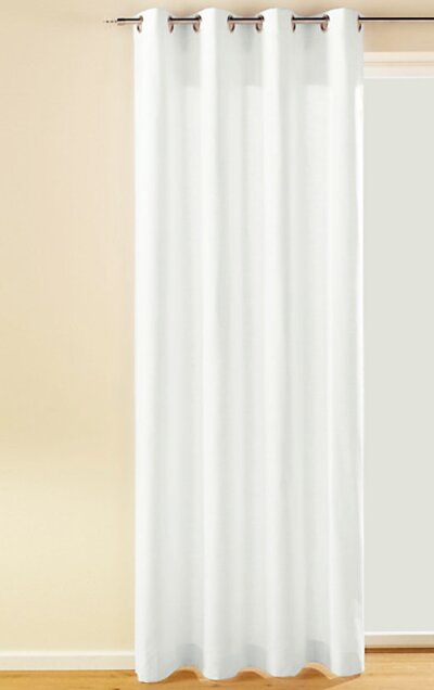 Dekoschal, mit Ösen, Farbe Weiss, Design Uni, Blickdicht, Chintz-Gewebe, Waschbar, Maße HxB 245x135 cm