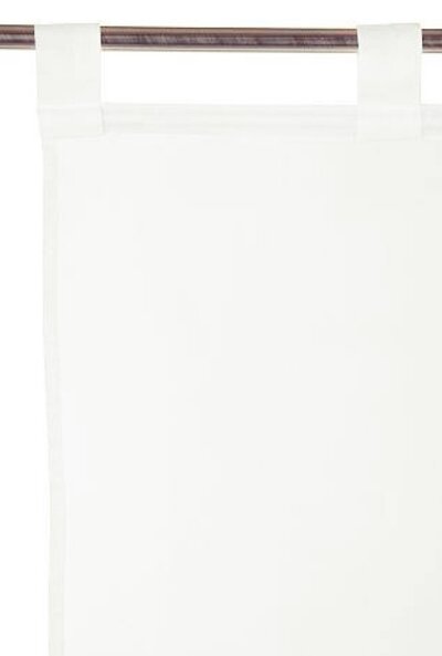 Schiebevorhang, mit Schlaufen, Farbe Weiss, Design Uni, Halbtransparent, Waschbar, Ma&szlig;e HxB 225x57 cm