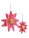 Dekoaufhänger, Blütenänger mit Aufhängebändchen, 2 Stück, Farbe Pink, aus Papier, Maße: ø ca. 20 bzw. 30 cm