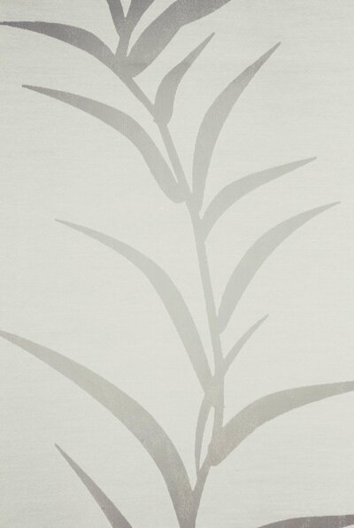 Schiebevorhang, mit Universalgardinenband, Farbe WEISS, Design Blätter, Ausbrenner, Halbtransparent, Waschbar, Maße HxB 225x57 cm