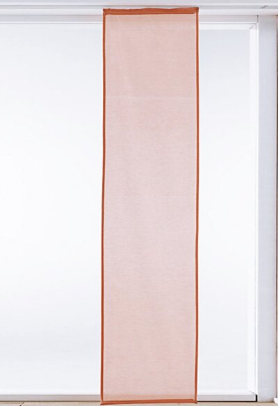Schiebevorhang, mit Universalgardinenband, Farbe Orange, Design Uni, Blickdicht, Waschbar, Maße 245x57 cm