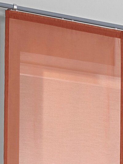 Schiebevorhang, mit Universalgardinenband, Farbe Orange, Design Uni, Blickdicht, Waschbar, Maße 245x57 cm