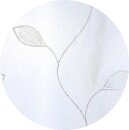 Dekoschal, mit Kräuselband, Schlaufen, Farbe Weiss, Design Blätter und Ranken, Transparent, Waschbar, Maße HxB 145x140 cm