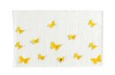 Handwebteppich, Kelim, Farbe Gelb, Design Schmetterlinge, Waschbar, Maße LxB 100x60 cm