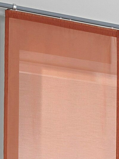 Schiebevorhang, mit Universalgardinenband, Farbe Orange, Design Uni, Blickdicht, Waschbar, Maße 225x57 cm