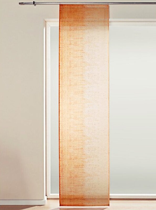 Schiebevorhang, mit Klettband, Farbe Orange, Design Farbverlauf, Digitaldruck, Transparent, Waschbar Maße ca. 245x60 cm