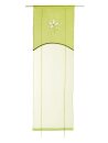 Bändchenrollo, mit Tunneldurchzug, Farbe Grün, Design Blume, Blende, Halbtransparent, Waschbar, Maße HxB 140x118 cm