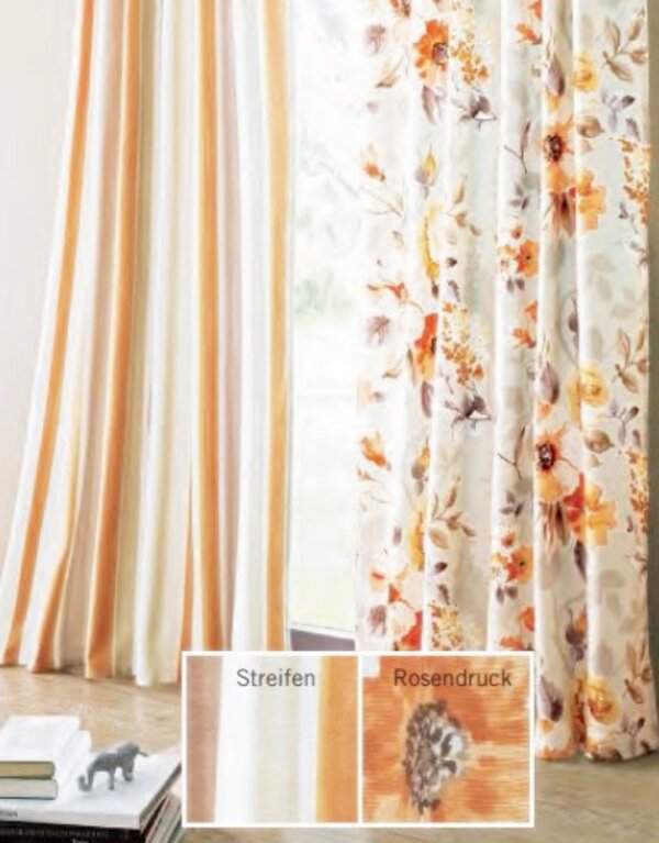 Vorhang, mit Schlaufenband, Tunneldurchzug, Str, € Apricot, Farbe 12,90 Design