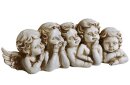 Engelgruppe aus Polyesin, antikisiert, Deko, Creme, Ma&szlig;e ca. H/B/T 12/34/11 cm