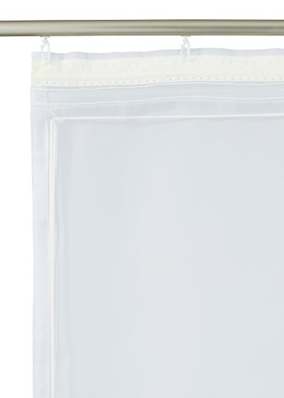 Raffrollo, mit Klettband, Farbe Schwarz-Weiss, Querstreifen, Gewebt, Halbtransparent, inkl. Montageanleitung und Zubehör, Waschbar, in verschiedenen Größen erhältlich