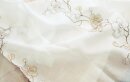 Gardine, mit Kräuselband, Farbe Sand, Design Blumenranken, Bestickt, Transparent, Waschbar, Maße HxB 145x135 cm