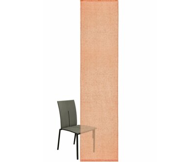Schiebevorhang, mit Klettband, 2 Stück, Farbe Kürbis, Design Uni, Leinenoptik, Transparent, Waschbar, Maße HxB 225x57 cm