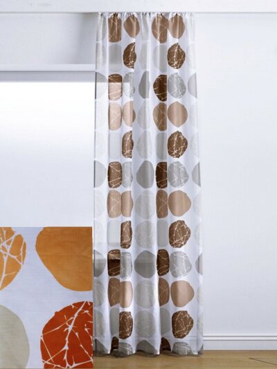 Dekoschal, mit Universalgardinenband, Farbe Apricot, Design Circles, Transparent, Waschbar, in verschiedenen Gr&ouml;&szlig;en erh&auml;ltlich