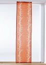 Schiebevorhang, mit Universalgardinenband, Farbe Orange, Design Blätter, Halbtransparent, Waschbar, Maße HxB 145x57 cm
