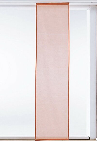 Schiebevorhang, mit Universalgardinenband, Farbe Orange, Design Uni, Blickdicht, Waschbar, Ma&szlig;e 145x57 cm