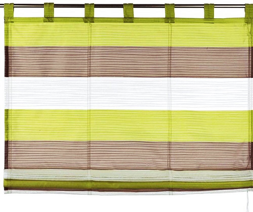 Raffrollo, mit Schlaufen, Farbe Grün, Design Querstreifen, Transparen, 9,90  €