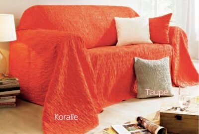 Sesselüberwurf, Sofaüberwurf, Farbe Weiss, Design Uni, Cloque Doppelgewebe, 100% Baumwolle, Waschbar, in verschiedenen Größen erhältlich