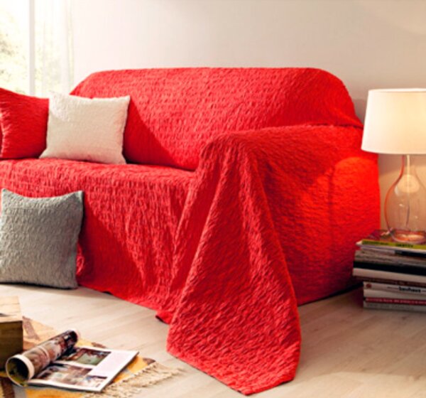 Sesselüberwurf, Sofaüberwurf, Farbe Weiss, Design Uni, Doppelgewebe, 100% Baumwolle, Waschbar, in verschiedenen Größen erhältlich