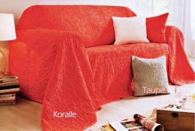 Sesselüberwurf, Sofaüberwurf, Farbe Weiss, Design Uni, Doppelgewebe, 100% Baumwolle, Waschbar, in verschiedenen Größen erhältlich