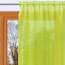 Gardine, mit Kräuselband, Farbe Grün, Uni, transparenter Stoff, Voile, Waschbar, Maße HxB 245x140 cm