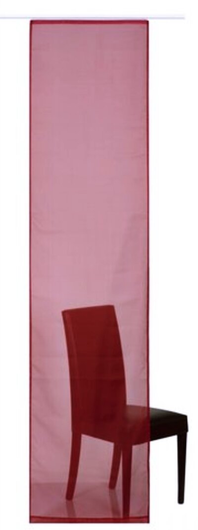 Schiebevorhang, mit Klettband, Farbe Rot, Uni, Transparent, Waschbar, Ma&szlig;e HxB 245x57 cm