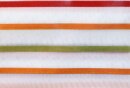 Gardine, mit Schlaufen, 1 Stück Farbe Weiss, Bunt, Design Querstreifen, Gewebt, Leicht Glänzend, Halbtransparent, Waschbar, Maße HxB 225x130 cm