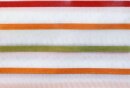 Gardine, mit Schlaufen, 1 Stück Farbe Weiss, Bunt, Design Querstreifen, Gewebt, Leicht Glänzend, Halbtransparent, Waschbar, Maße HxB 225x130 cm