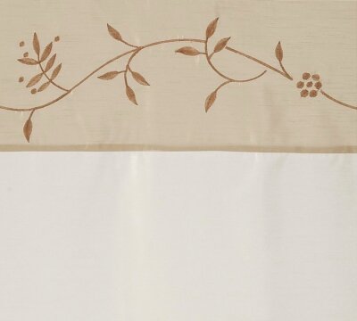 Fertigdeko, mit Kräuselband, Farbe Beere, Design Floral, Bestickt, Taftblende, Blickdicht, Waschbar, Maße HxB 245x140 cm