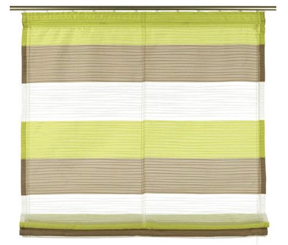 Raffrollo, mit Klettband, Farbe Grün, Braun, Weiss, Design Blockstrei, 7,90  € | Raffrollos