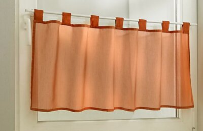 Panneaux, mit Schlaufen, Farbe Terra, Uni, Leicht Transparent, Waschbar, Maße HxB 30x90 cm