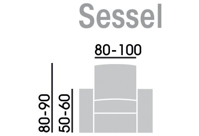 Sesselhusse 1tlg., Farbe grau, GAICO -514784- A  ca.80-100 cm